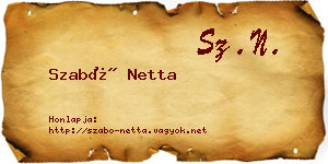 Szabó Netta névjegykártya