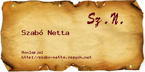 Szabó Netta névjegykártya