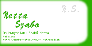 netta szabo business card